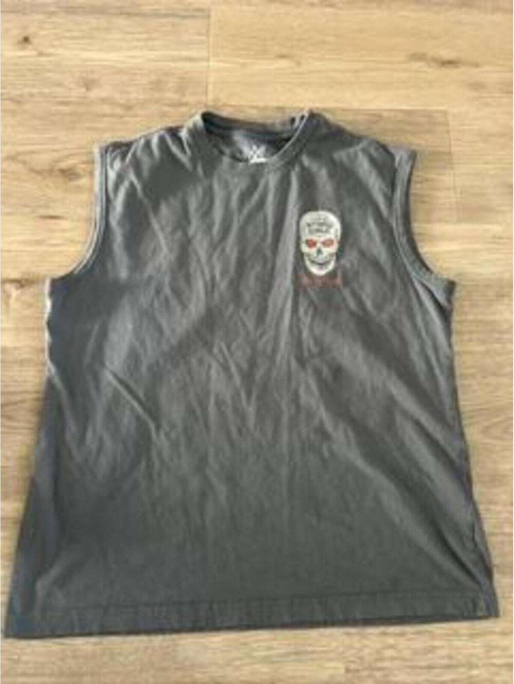 Stone Cold Steve Austin WWE Muscle T-Shirt Mens Medium Gray 3:16 Skull Graphic